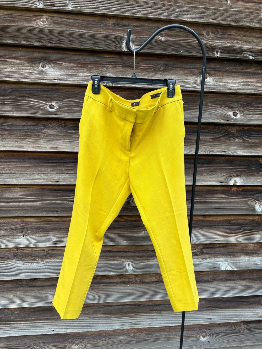 LOFT Yellow Cropped Dress Pants